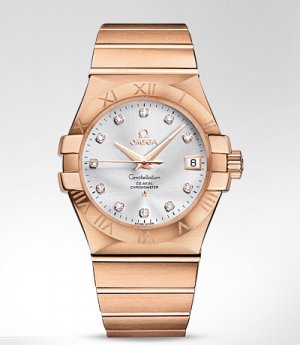 Réplique Omega Constellation Rose Or diamants Montre 123.50.35.20.52.001