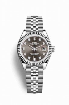 Réplique montre Rolex Datejust 28 Blanc Rois blanc 279174 Gris fonce en semble Cadran m279174-0015