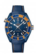 qualite superieure Réplique OMEGA Seamaster Bleu ceramic 24 hours GMT 215.98.46.22.03.001