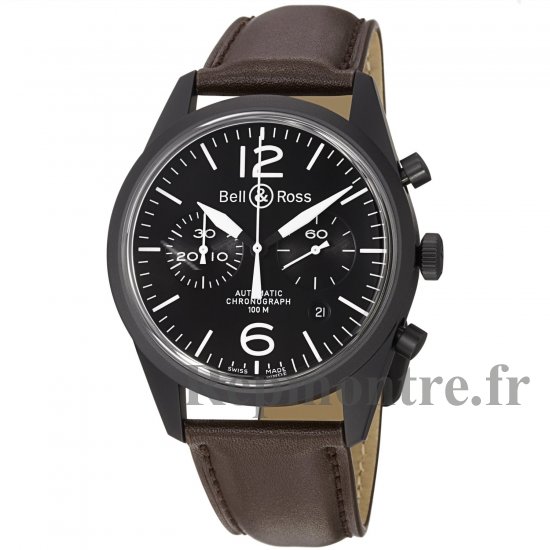 Réplique Bell & Ross BR126-ORIGINAL CARBON Vintage Noir Dial et Brown Strap Montre - Cliquez sur l'image pour la fermer