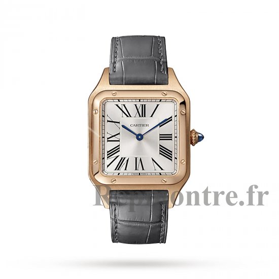 Cartier Santos-Dumont Copie montre Grand Quartz Or Rose Cuir WGSA0021 - Cliquez sur l'image pour la fermer