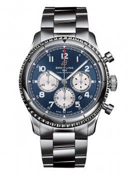 Replique Breitling Aviator 8 B01 Chronograph 43 Cadran bleu Acier inoxydable Men's AB0119131C1A1