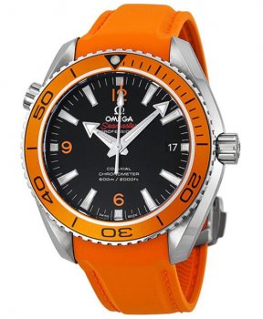 Réplique Omega Seamaster Planet Ocean Automatique Noir Cadran Orange Rubber 232.32.42.21.01.001