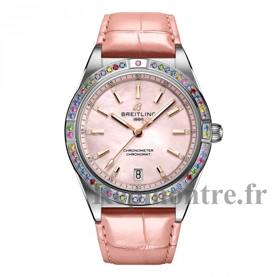 Breitling Chronomat Automatique 36 Mer du Sud Bracelet en cuir rose Femme Replique montre G10380BB1K1P1 - Cliquez sur l'image pour la fermer