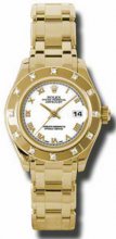 Rolex Datejust Pearlmaster 18k Jaune or Dames diamant Réplique Montre 80318