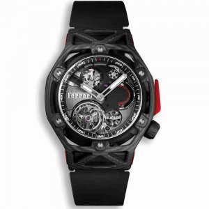 Réplique montre Hublot Techframe Ferrari Tourbillon Carbun 45mm 408.QU.0123.RX