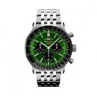 Replique Breitling Navitimer B01 Chronographe 46 Acier inoxydable Verte Dial AB0137241L1A1