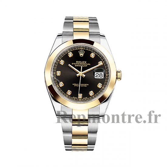 Rolex Datejust Noir Diamond Dial 126303 Acier Montre Oyster en or jaune 18k - Cliquez sur l'image pour la fermer