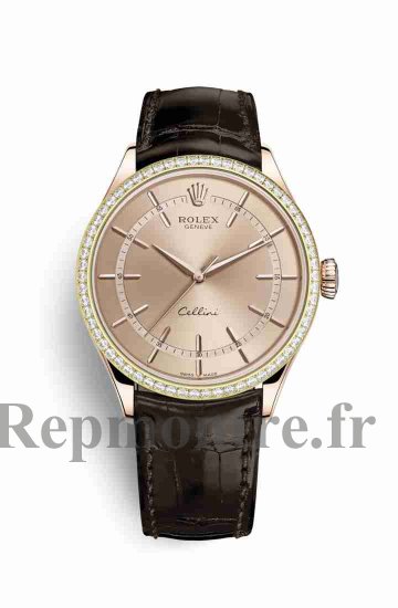 Replque-Imiter-Kobe de Rolex Cellini Time 18 ct Everose 50705RBR cadran rose - Cliquez sur l'image pour la fermer