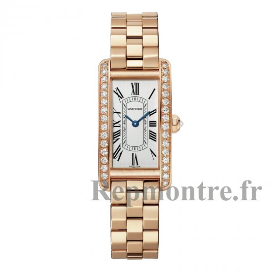 Cartier Tank Americaine Replique montre Petit Quartz Or Rose WJTA0044 - Cliquez sur l'image pour la fermer