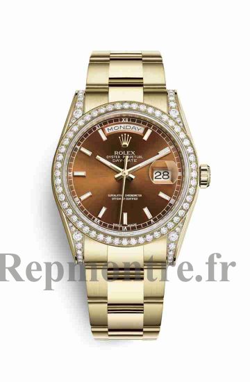 Réplique montre Rolex Day-Date 36 Cosses en jaune de 118388 Cognac Cadran m118388-0194 - Cliquez sur l'image pour la fermer