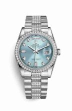 Réplique de montre Rolex Day-Date 36 118346 Glace e sertie de Cadran m118346-0010