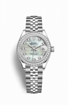 Réplique montre Rolex Datejust 28 blanc Roles 279384RBR m279384rbr-0011