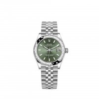 Réplique Rolex Datejust 31 Rolesor blanc cadran vert menthe bracelet Jubilee m278344rbr-0020