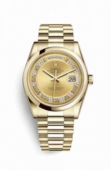 Réplique montre Rolex Day-Date 36 jaune 18 ct 118208 Champagne m118208-0326