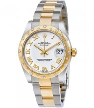 Réplique Rolex Datejust Dames 31 Blanc Cadran 18K Or Jaune Rolex Oyster 178343WRO