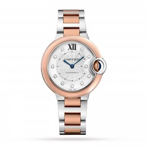 Cartier Ballon Bleu De Cartier Copie montre 33 mm mecanique avec remontage automatique en acier or rose W3BB0021