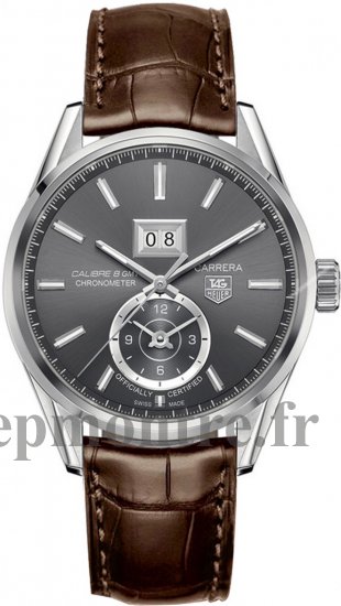 TAG Heuer Carrera Calibre 8 GMT Gray Dial Réplique WAR5012.FC6291 - Cliquez sur l'image pour la fermer