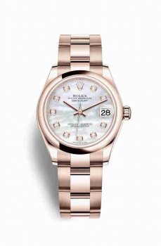 Réplique-imiter montre Rolex Datejust 31 Everose 278245 Nacre blanche sertie de Cadran