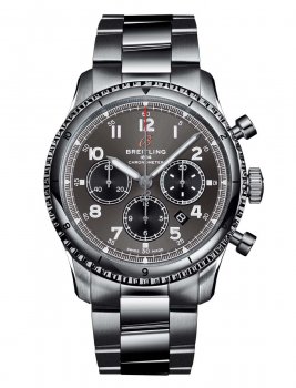 Replique Breitling Aviator 8 Chronograph 43 Grey Dial Acier inoxydable Men's AB0119131B1A1