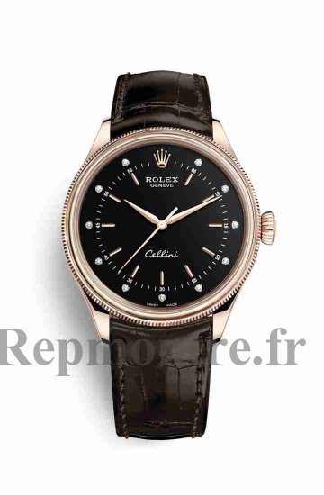 Rolex Cellini Time 18 ct Everose de Cadran Réplique montre - Cliquez sur l'image pour la fermer