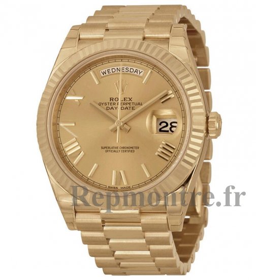 Réplique Rolex Day-Date 40 Champagne Cadran 18K Or Jaune President 228238CRSP - Cliquez sur l'image pour la fermer