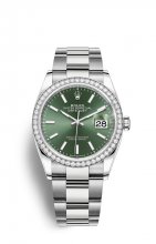 Replique Rolex Datejust 36 OysterAcier Blanc Or and Diamants M126284RBR-0044