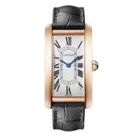 Cartier Tank Americaine Replique montre Grand Automatique Cuir Or Rose WGTA0134