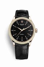 Replque-Imiter-Kobe de Rolex Cellini Time 18 ct Everose 50705RBR Noir serti de Cadran