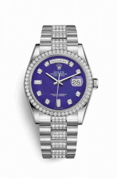 Réplique montre Rolex Day-Date 36 118346 Lapis-lazuli sertie de Cadran m118346-0089