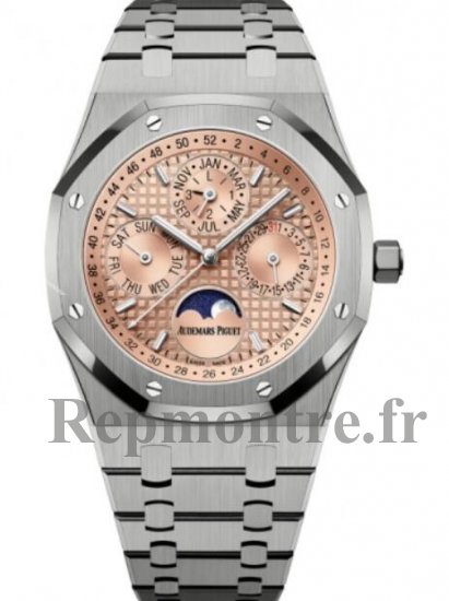 Replique Montre Audemars Piguet Royal Oak Quantieme Perpetuel Titane 41mm "Saumon" Rose 26615TI.OO.1220TI.01 - Cliquez sur l'image pour la fermer