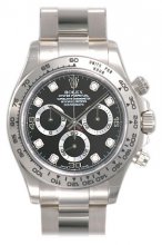 Rolex Daytona Noir Diamond 116509 Bracelet Oyster 18k Montre en or blanc