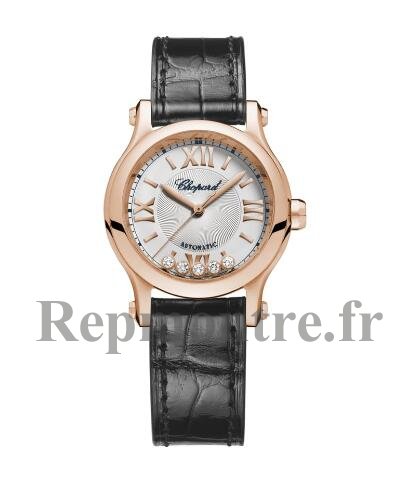 Chopard Happy Sport Or Rose 18 Carats Cadran Blanc Dames 274893-5011 - Cliquez sur l'image pour la fermer