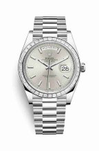 Réplique de montre Rolex Day-Date 40 228396TBR Motif a rayures argentees Cadran m228396tbr-0022