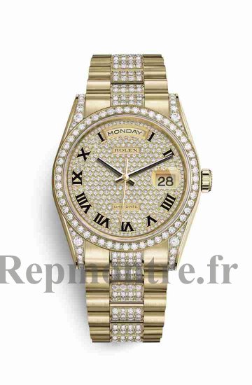 Réplique montre Rolex Day-Date 36 Cosses en jaune de 118388 Cadran de - Cliquez sur l'image pour la fermer