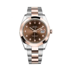 Rolex Datejust 41mm 126301 Montre en diamant au chocolat et montre en or rose 18 carats