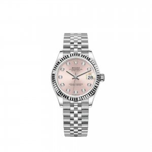 Réplique montre Rolex Datejust 31 Blanche Rolesor bracelet Jubilee cadran rose