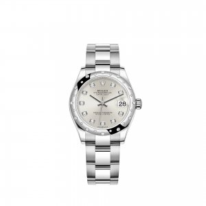 Réplique montre Rolex Datejust 31 Bracelet Oyster a cadran argente Rolesor blanc m278344rbr-0031