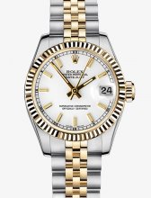 Réplique Rolex Datejust 31mm acier et jaune Or Fluted Bezel Oyster 178273