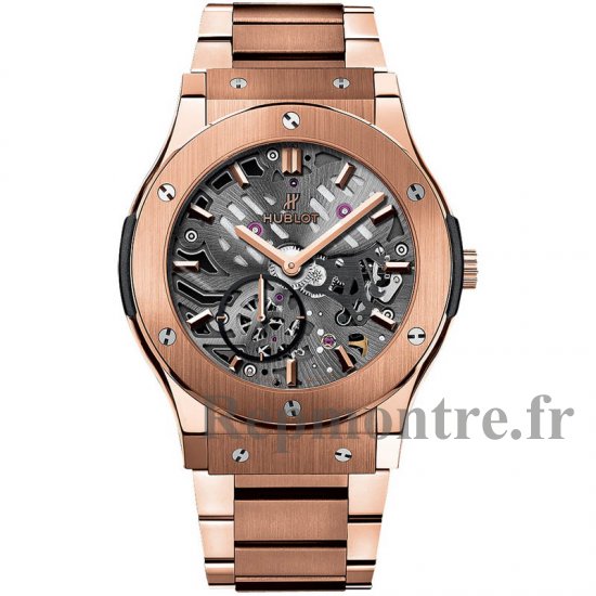 Hublot Classic Fusion Classico Ultra-thin Skeleton King gold 545.OX.0180.OX - Cliquez sur l'image pour la fermer