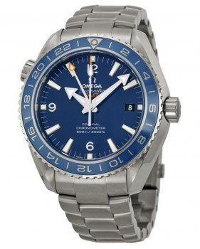 Réplique Omega Planet Ocean GMT Automatique Bleu Cadran Titane 232.90.44.22.03.001