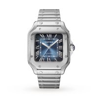 Cartier Santos de Cartier Copie montre Acier moyen Automatique Bracelet en cuir interchangeable WSSA0063