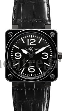 Réplique Bell & Ross BR 01-92 Ceramique noir Alligator Montre - Cliquez sur l'image pour la fermer