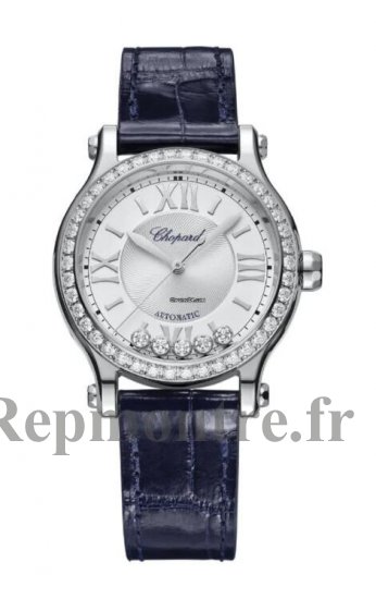 Replique Chopard Happy Sport 33 Diamond Bezel White Dial Steel On Blue Strap 278608-3003 - Cliquez sur l'image pour la fermer