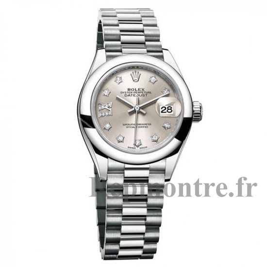 Réplique Rolex Oyster Perpetual Lady-Datejust 28 Platinum 279166 - Cliquez sur l'image pour la fermer