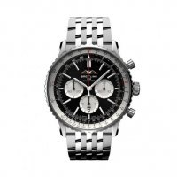 Replique Montre Breitling Navitimer B01 Chronographe 46 Acier inoxydable Noir Dial AB0137211B1A1