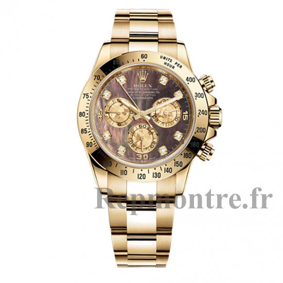 Réplique Rolex Cosmograph Daytona fonce de nacre Cadran 18kt jaune or montre des hommes - Cliquez sur l'image pour la fermer