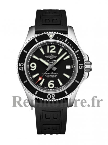 qualite superieure Réplique Breitling Superocean 42 Cadran noir Noir Rubber Strap pour hommes - Cliquez sur l'image pour la fermer