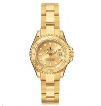 Réplique Rolex Yacht-Master Champagne Cadran Oyster Bracelet 18k Or Jaune Dames 169628-CSO