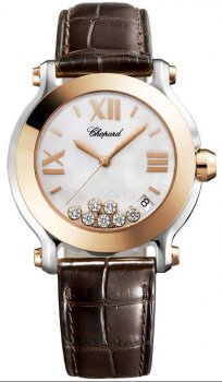 Chopard Happy Sport Round Quartz 36mm Dames Réplique Montre 278492-9004